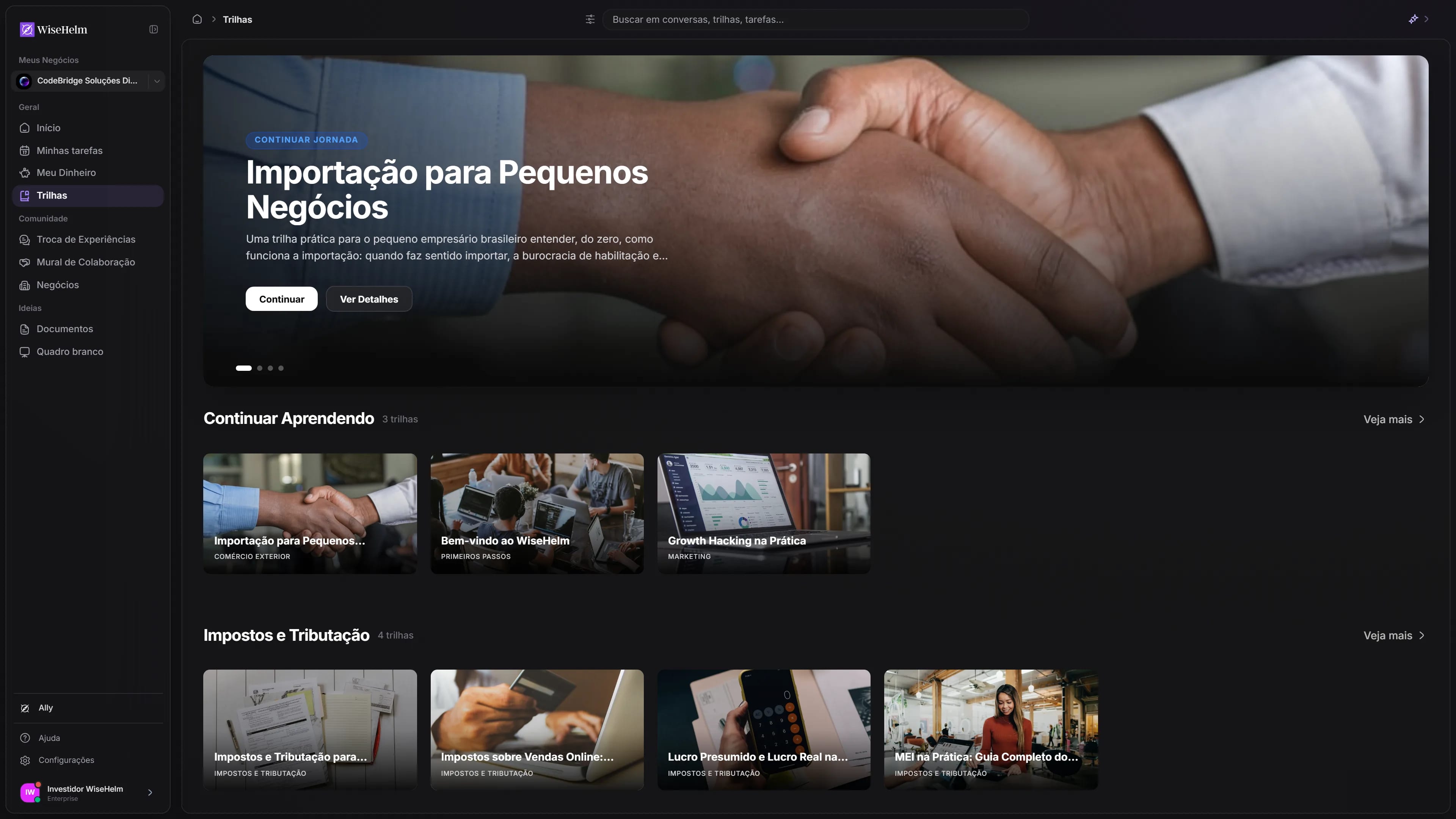 Biblioteca de Trilhas de Conhecimento do WiseHelm