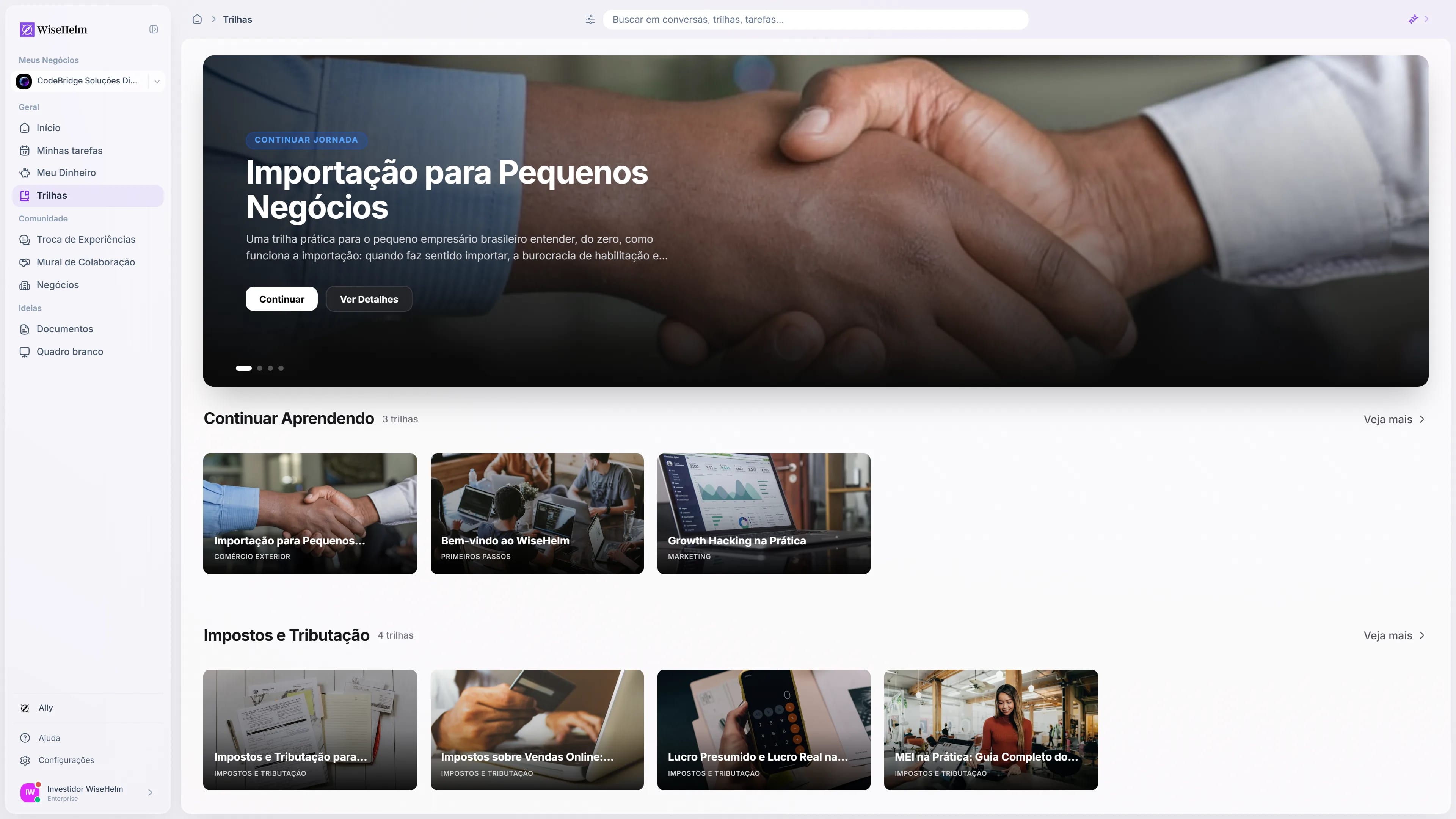 Biblioteca de Trilhas de Conhecimento do WiseHelm